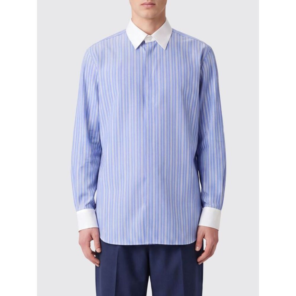 Tom Ford Men Striped Pure Silk Shirt Tom Ford With Concealed Buttoning